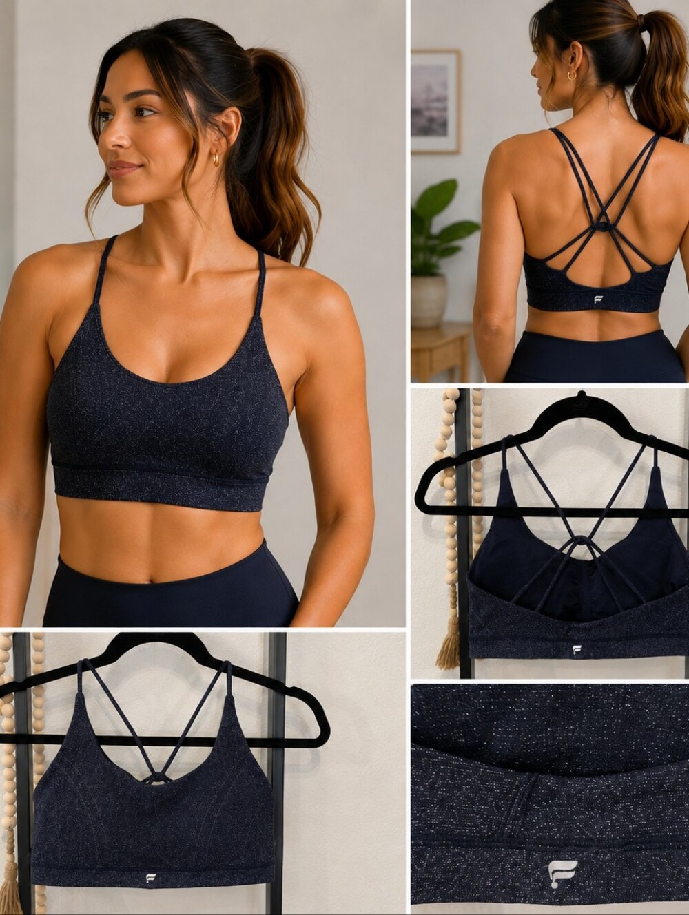 Fabletics Low Impact Seamless Lurex Strappy Bra – Size M – NWT